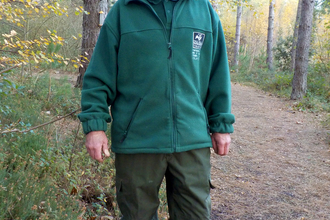 Albie in a woodland