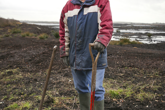 Norman with a shovel