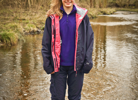 Issy standing in a river